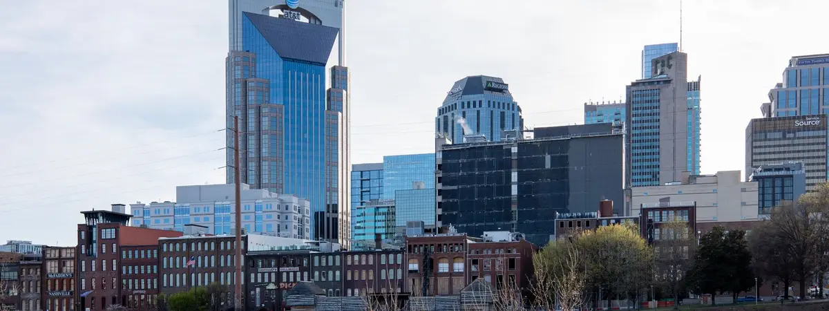 The Nashville, Tennessee skyline with the AT&T building